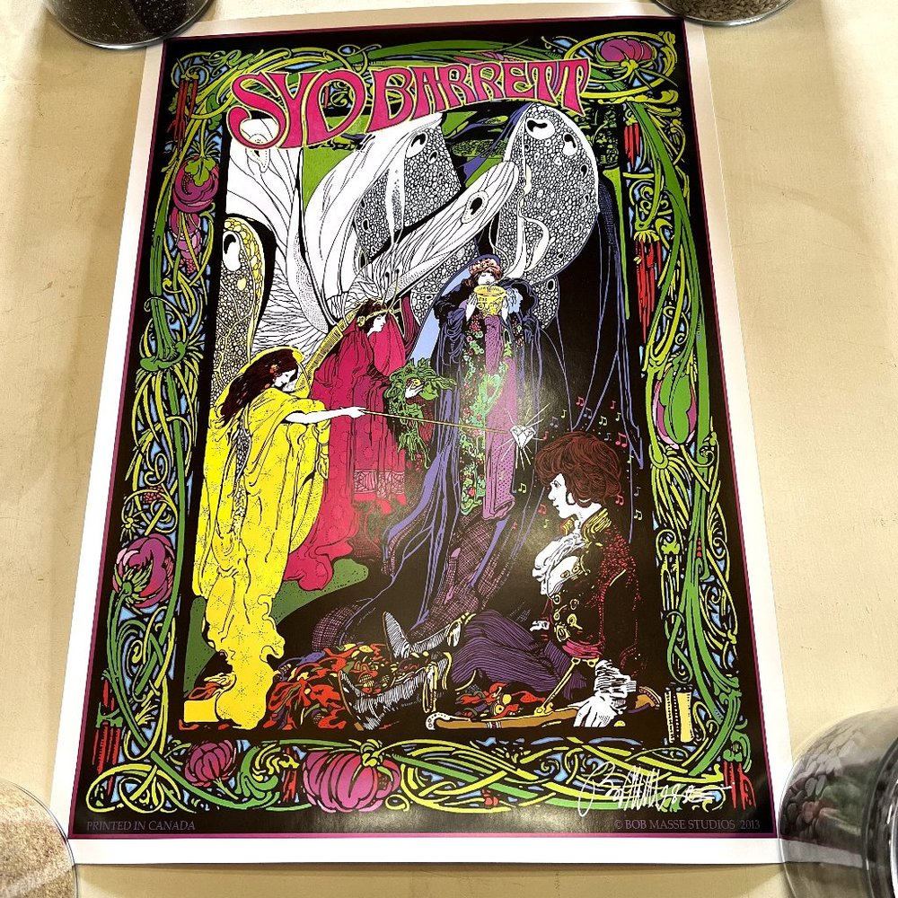 MINT/NM Syd Barrett Lithographic Poster 2013 Bob Masse Signed 17" x 24"